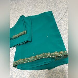 Chiffon Saree - Teal